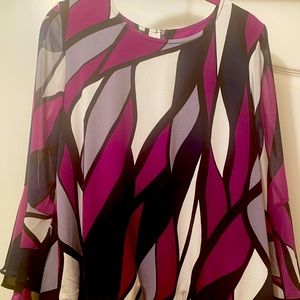 Alfani blouson top with bell sleeves